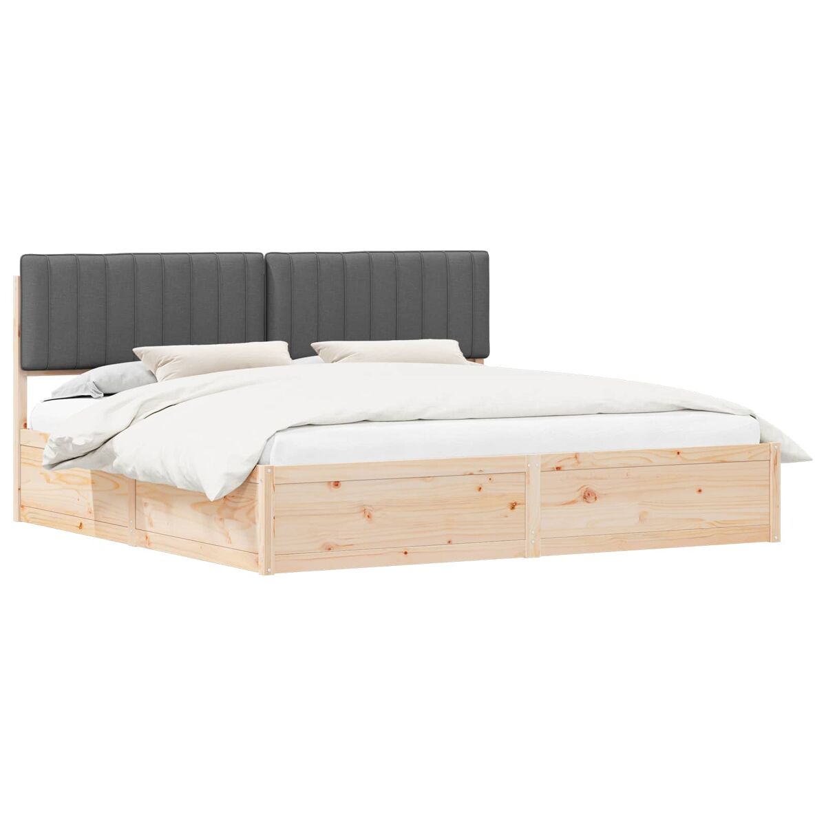 Estructura de cama matrimonial 205x205 Madera/ Gris Oscuro