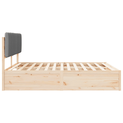 Estrutura de Cama de casal moderno com Cabeceira Estofada Cinzento-claro