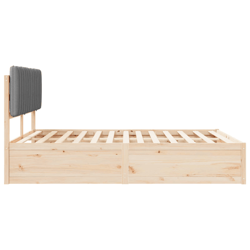 Estrutura de Cama de casal moderno com Cabeceira Estofada Cinzento-claro