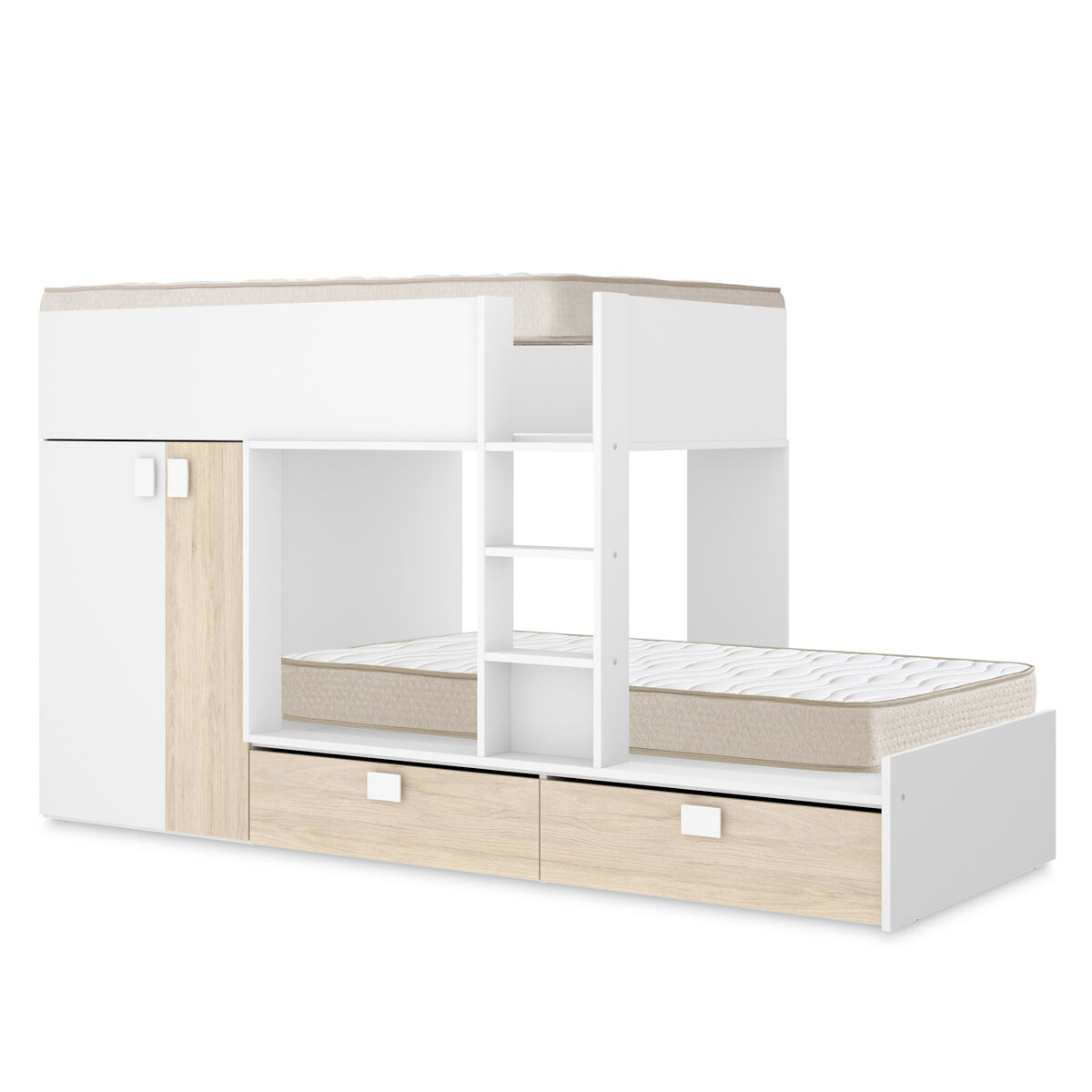 Pack Cama tren Matt, 2 Colchones viscoelásticos Nova
