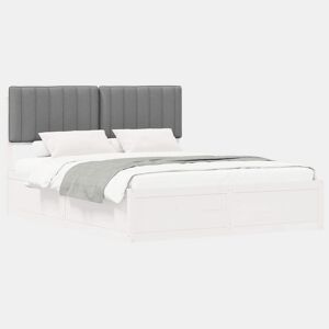 Estrutura de Cama de casal moderno com Cabeceira Estofada Cinzento-claro