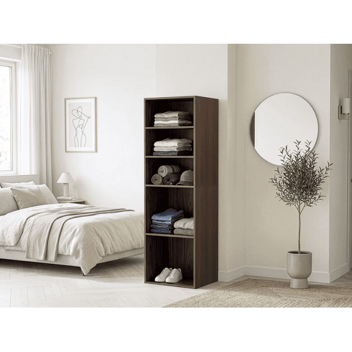 Armário Opéra com 5 prateleiras - 60 x 45 x 180 cm - Castanho