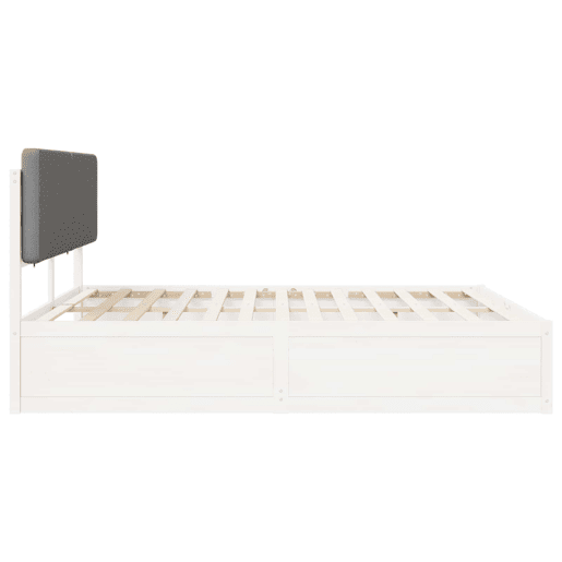 Estrutura de Cama de casal moderno com Cabeceira Estofada Cinzento-claro