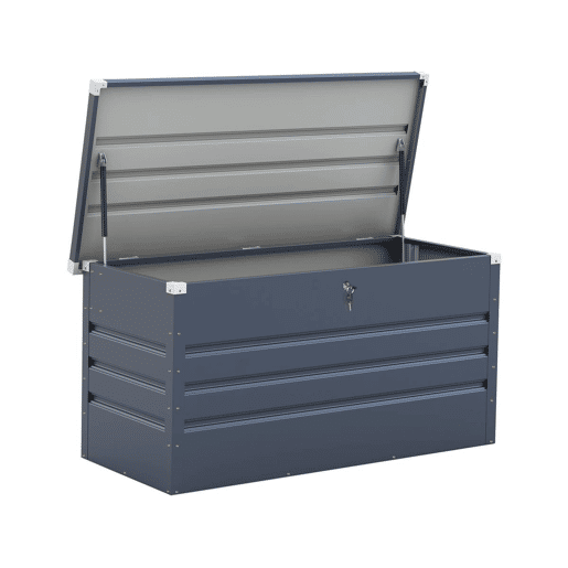 Caixa de jardim metálica Store - 480 L - 132 x 61 x 60 cm - Cinza