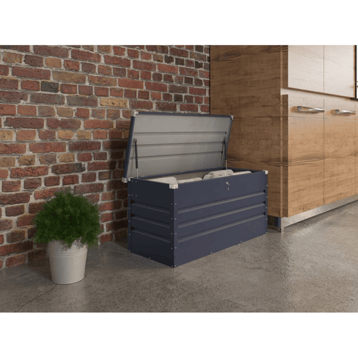 Caixa de jardim metálica Store - 480 L - 132 x 61 x 60 cm - Cinza