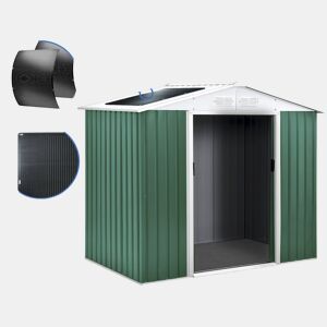 Abrigo de jardim metálico - Rosas - 2,71 m² com painéis solares
