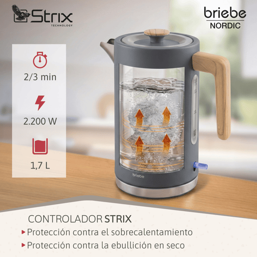 Briebe SKT1209GRY Nordic Conjunto Máquina de Café de 20 Bar Cápsulas e Café Moído + Chaleira Elétrica 1,7L + Torradeira de Pão 2 Fendas Largas, 1350, Cinza