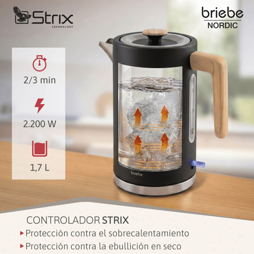 Briebe SKT1209BLK Nordic Conjunto Máquina de Café de 20 Bar Cápsulas e Café Moído + Chaleira Elétrica 1,7L + Torradeira de Pão 2 Fendas Largas, 1350, Preto