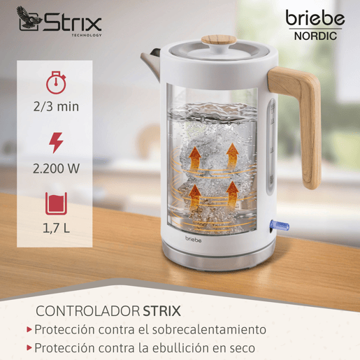 Briebe SKT1209WHT Nordic Conjunto Máquina de Café de 20 Bar Cápsulas e Café Moído + Chaleira Elétrica 1,7L + Torradeira de Pão 2 Fendas Largas, 1350, Branco