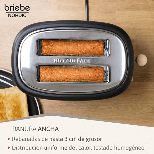 Briebe SKT1221BLK Nordic Conjunto Máquina de Café 20 Bar Cápsulas e Café Moído + Torradeira de Pão 2 Fendas Largas, 1350, Preto