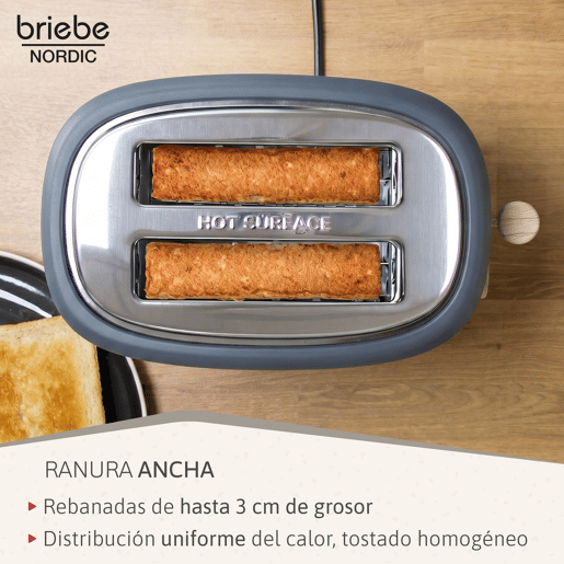Briebe SKT1221GRY Nordic Conjunto Máquina de Café 20 Bar Cápsulas e Café Moído + Torradeira de Pão 2 Fendas Largas, 1350, Cinza