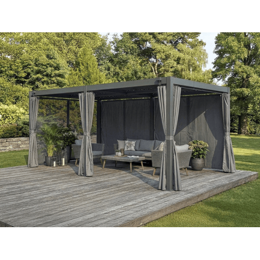 Cortina Kensington para pérgula bioclimática - 3 x 5 m - Cinzento