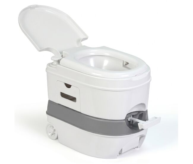 Briebe wc1196w wc inodoro portátil químico con ruedas adultos 22l camper, camping, vater descarga agua 17l, , blanco