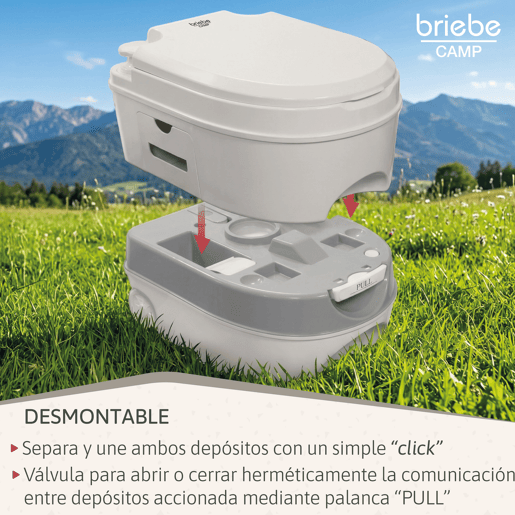 Briebe WC1196W Sanita Química Portátil com Rodas 24L Camper, Campismo, Caravana, Auto Caravana, WC, , Branco
