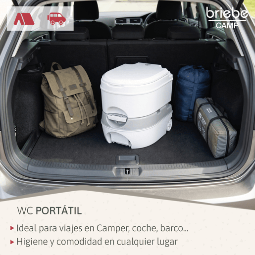 Briebe WC1196W Sanita Química Portátil com Rodas 24L Camper, Campismo, Caravana, Auto Caravana, WC, , Branco