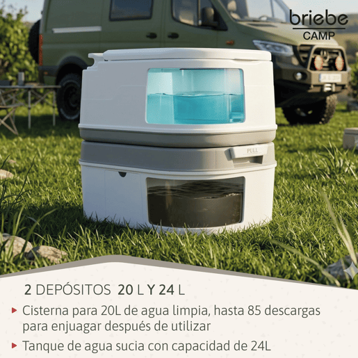 Briebe WC1195W Sanita Química Portátil para Adultos 24L Camper, Campismo, Caravana, Auto Caravana, WC, , Branco