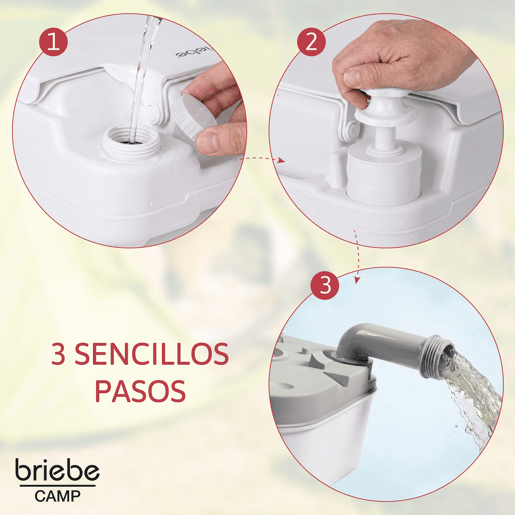 Briebe WC1195W Sanita Química Portátil para Adultos 24L Camper, Campismo, Caravana, Auto Caravana, WC, , Branco