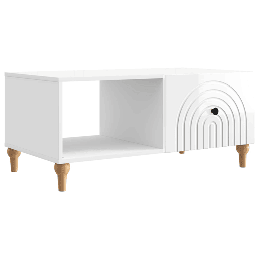 Mesa de Centro, Mesa baixa, Branco Brilhante 90 x 50 x 40 cm