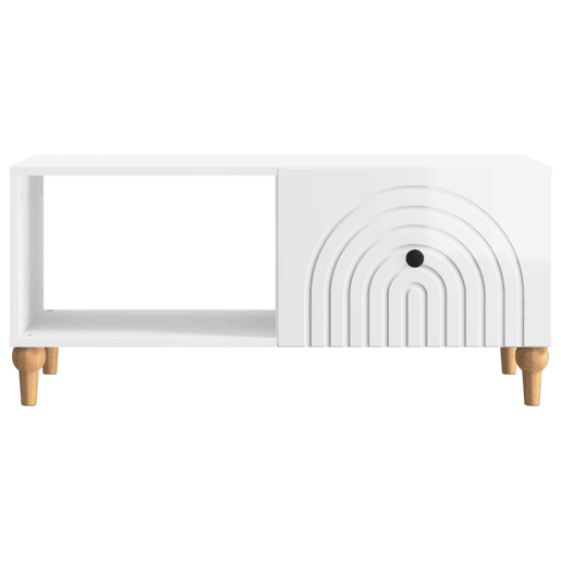 Mesa de Centro, Mesa baixa, Branco Brilhante 90 x 50 x 40 cm