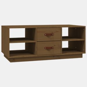 Mesa de Centro, Mesa baixa, 100x50x41 cm pinho maciço castanho mel