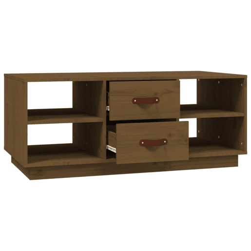 Mesa de Centro, Mesa baixa, 100x50x41 cm pinho maciço castanho mel
