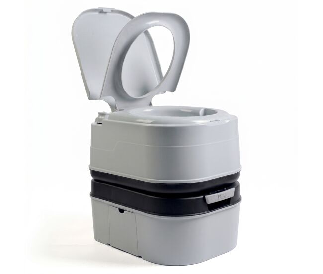 Briebe wc1195g inodoro wc portátil químico adultos 24l camper, camping, auto caravana vater descarga agua 19l, , gris
