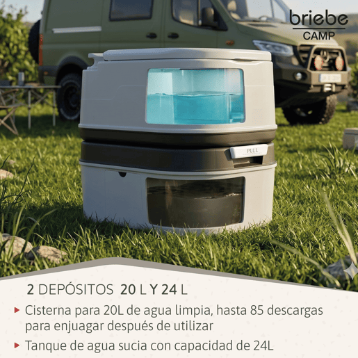 Briebe WC1195G Sanita Química Portátil para Adultos 24L Camper, Campismo, Caravana, Auto Caravana, WC, , Cinza