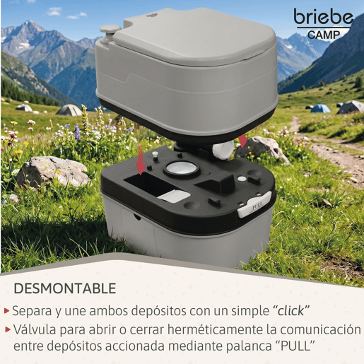 Briebe WC1195G Sanita Química Portátil para Adultos 24L Camper, Campismo, Caravana, Auto Caravana, WC, , Cinza
