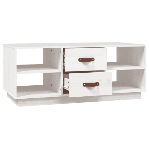 Mesa de Centro, Mesa baixa, 100x50x41 cm pinho maciço branco