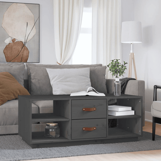 Mesa de Centro, Mesa baixa, 100x50x41 cm pinho maciço cinza