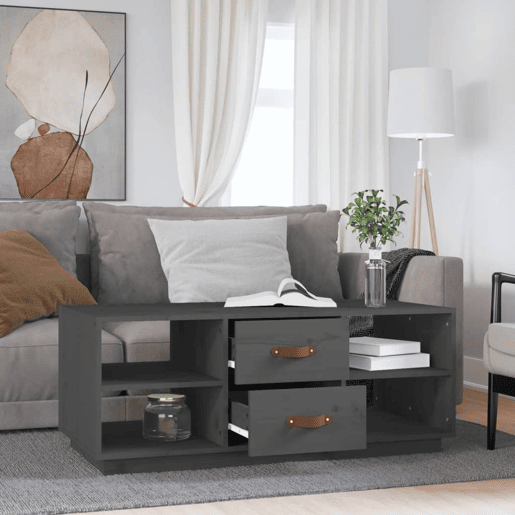 Mesa de Centro, Mesa baixa, 100x50x41 cm pinho maciço cinza