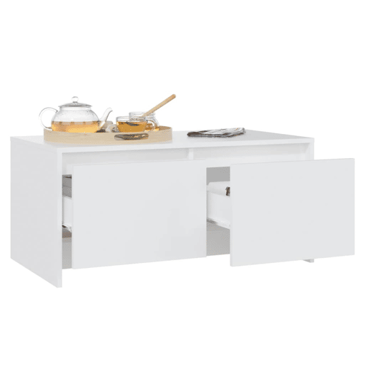 Mesa de Centro, Mesa baixa, 90x50x41,5 cm derivados de madeira branco
