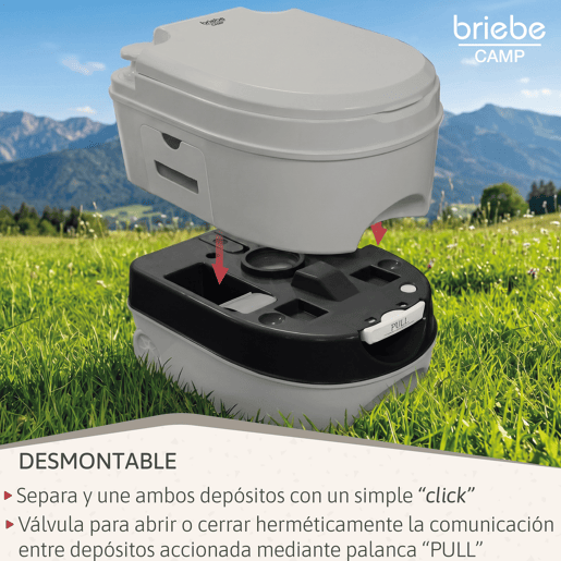 Briebe WC1196G Sanita Química Portátil com Rodas 24L Camper, Campismo, Caravana, Auto Caravana, WC, , Cinza