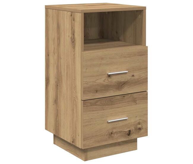Soluna home - mesitas de noche madera roble 36 x 36 x 68 cm