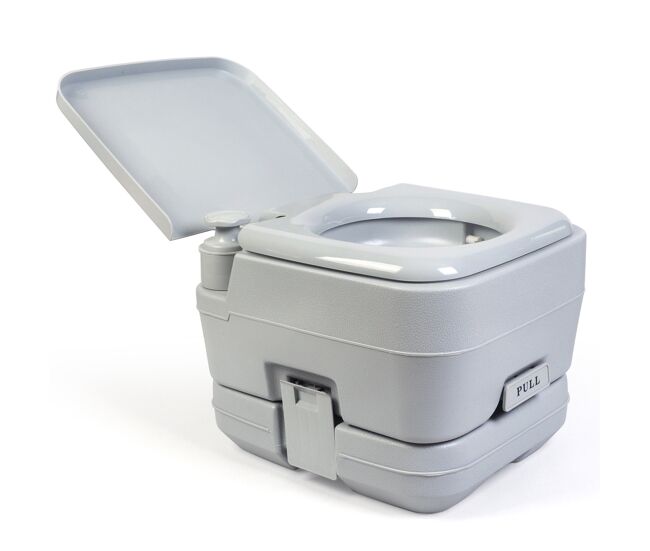 Briebe wc1194 inodoro portátil químico adultos 12l camper, camping, auto caravana wc vater descarga agua 10l, , gris