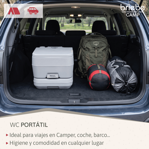 Briebe WC1194 Sanita Química Portátil para Adultos 10L Camper, Campismo, Caravana, Auto Caravana, WC, , Cinza