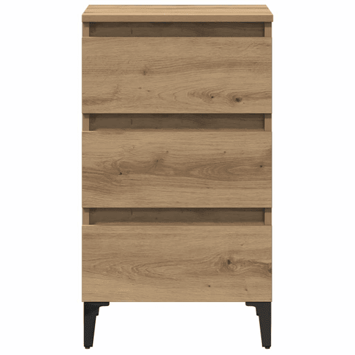 Soluna Home - Mesas de cabeceira Madeira trabalhada e metal 40 x 35 x 69 cm
