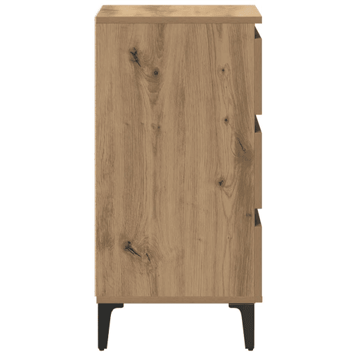 Soluna Home - Mesas de cabeceira Madeira trabalhada e metal 40 x 35 x 69 cm