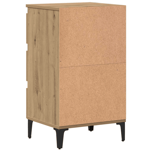 Soluna Home - Mesas de cabeceira Madeira trabalhada e metal 40 x 35 x 69 cm