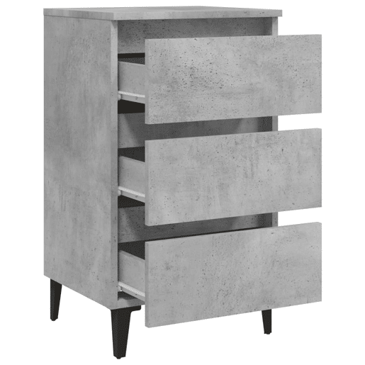 Soluna Home - Mesas de cabeceira Madeira trabalhada e metal 40 x 35 x 69 cm