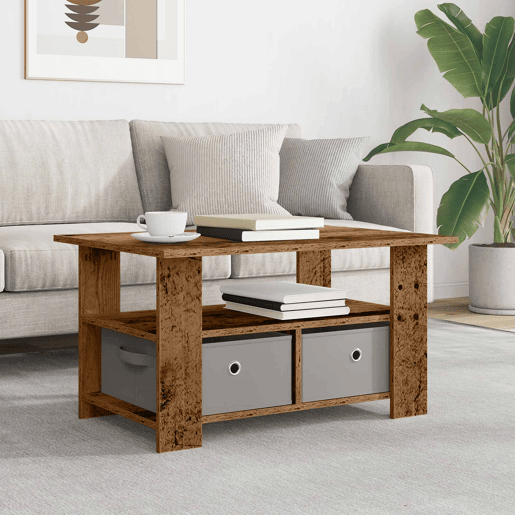 Mesa de Centro, Mesa baixa, com gaveta Madeira antiga 77 x 55 x 42 cm