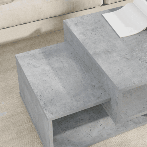 Mesa de Centro, Mesa baixa, Cinzento 105 x 50 x 32,5 cm Madeira processada
