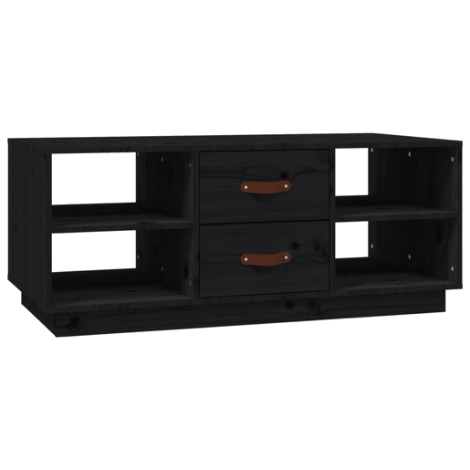 Mesa de Centro, Mesa baixa, 100x50x41 cm madeira de pinho maciça preto