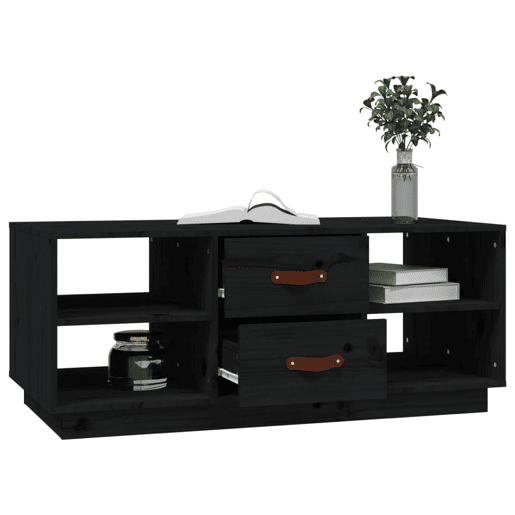 Mesa de Centro, Mesa baixa, 100x50x41 cm madeira de pinho maciça preto