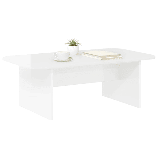 Mesa de Centro, Mesa baixa, Branco Brilhante 93 x 53 x 33 cm