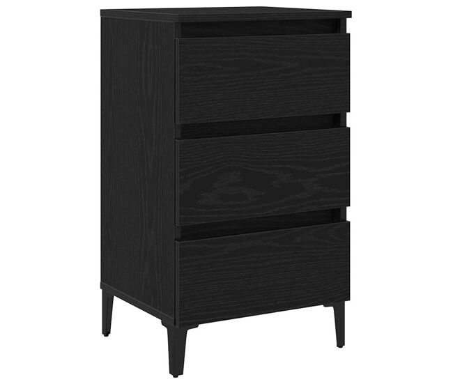 Soluna home - mesitas de noche madera negro/roble 40 x 35 x 69 cm