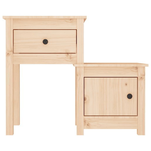 Soluna Home - Mesitas De Noche Madera Madera Clara 79,5 x 38 x 65,5 cm