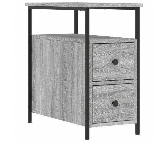 Soluna home - mesitas de noche madera madera/gris claro 30 x 60 x 60 cm