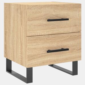 Soluna Home - Mesas de cabeceira Madeira trabalhada e ferro 40 x 35 x 47,5 cm