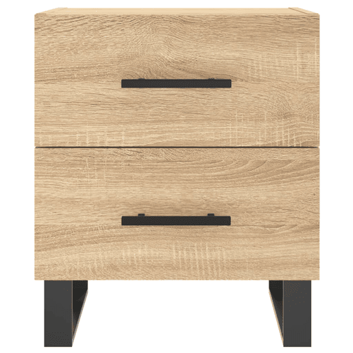 Soluna Home - Mesas de cabeceira Madeira trabalhada e ferro 40 x 35 x 47,5 cm